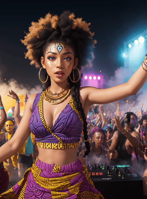 woman, crowd, dj
