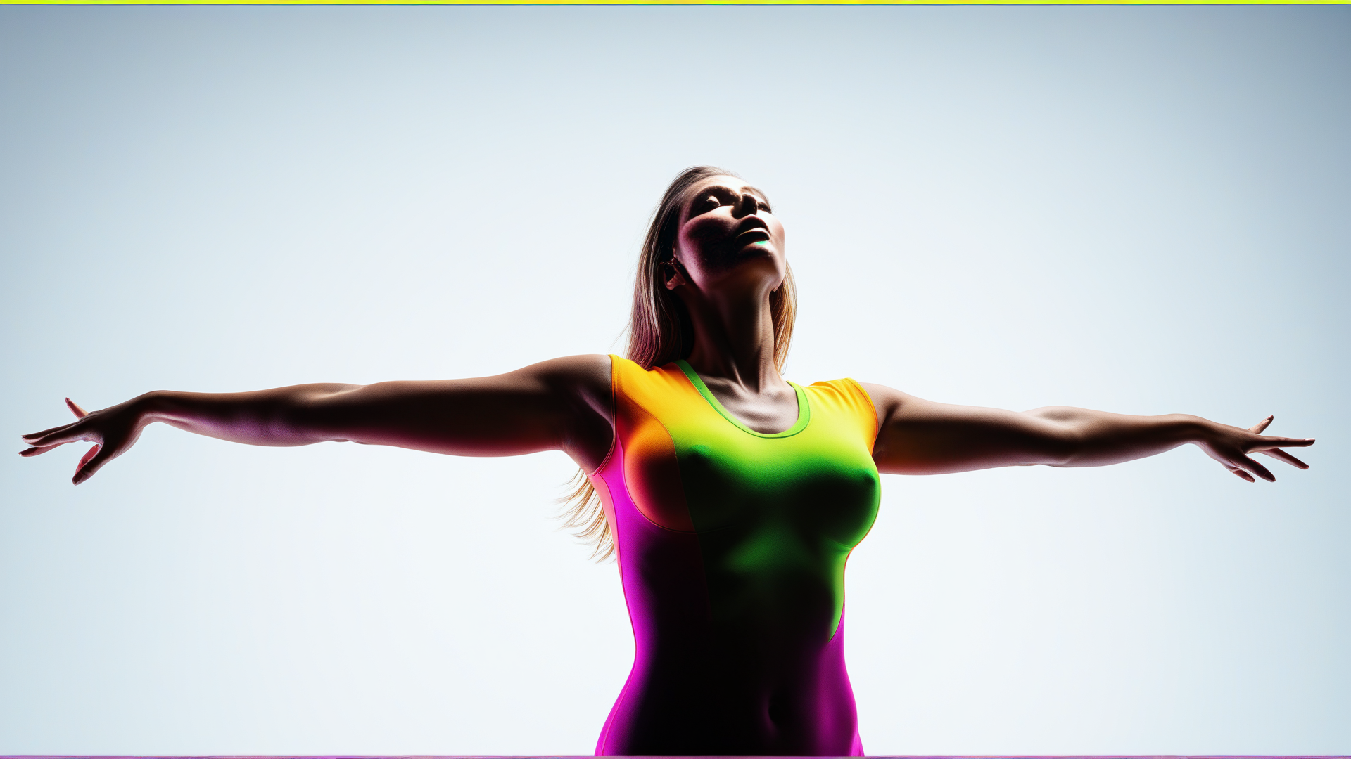 AI generated wallpaper featuring woman, silhouette, dancer
