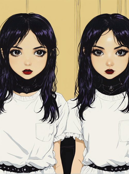 girls, twin, kitchen