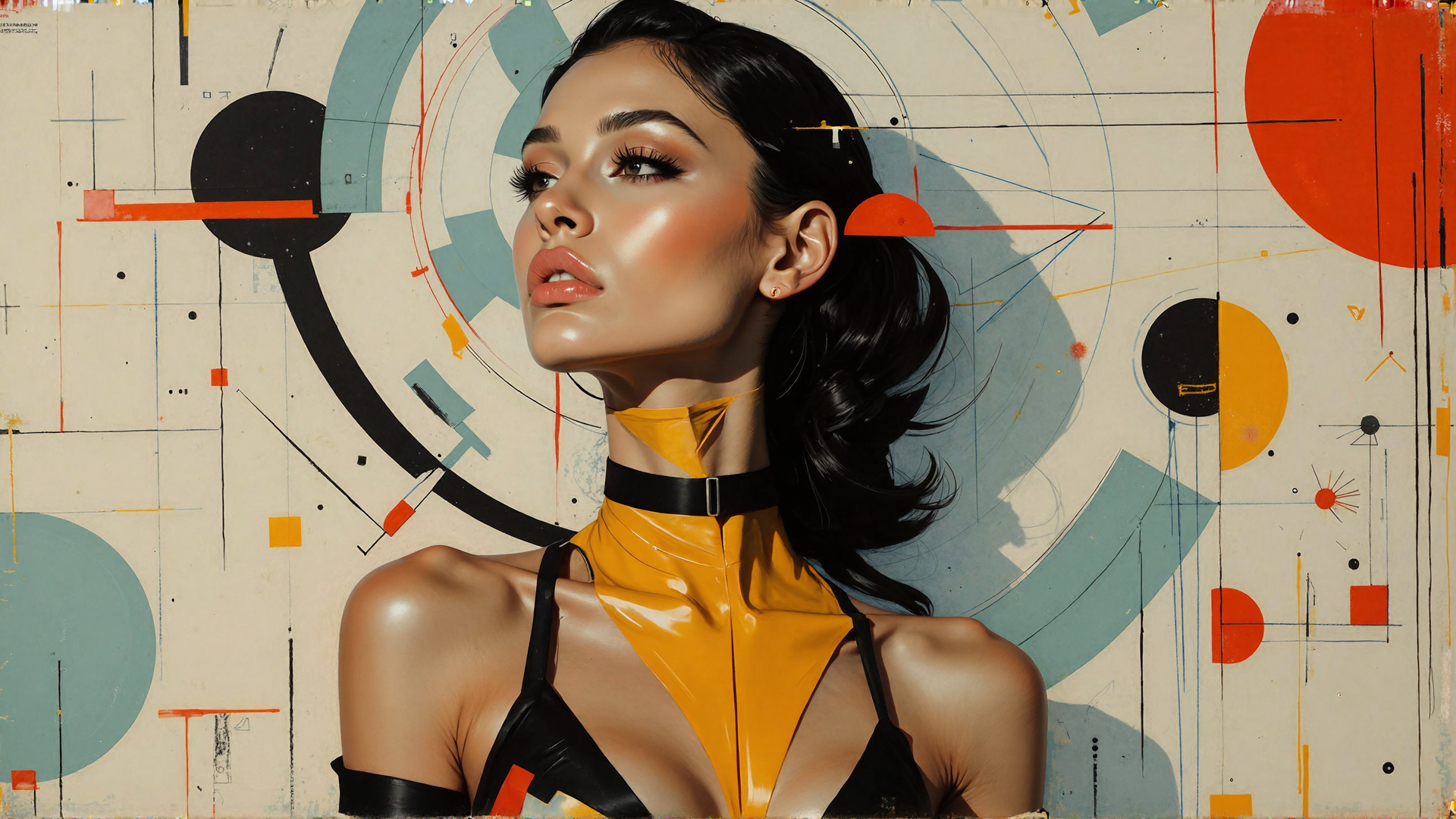 AI generated wallpaper featuring woman, art, graphic, portrait, wallpaper