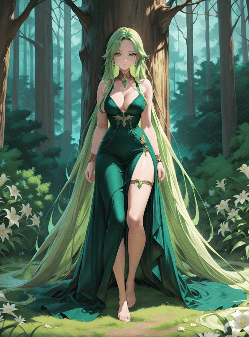 woman, elf, forest