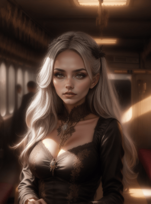 woman, train, seats