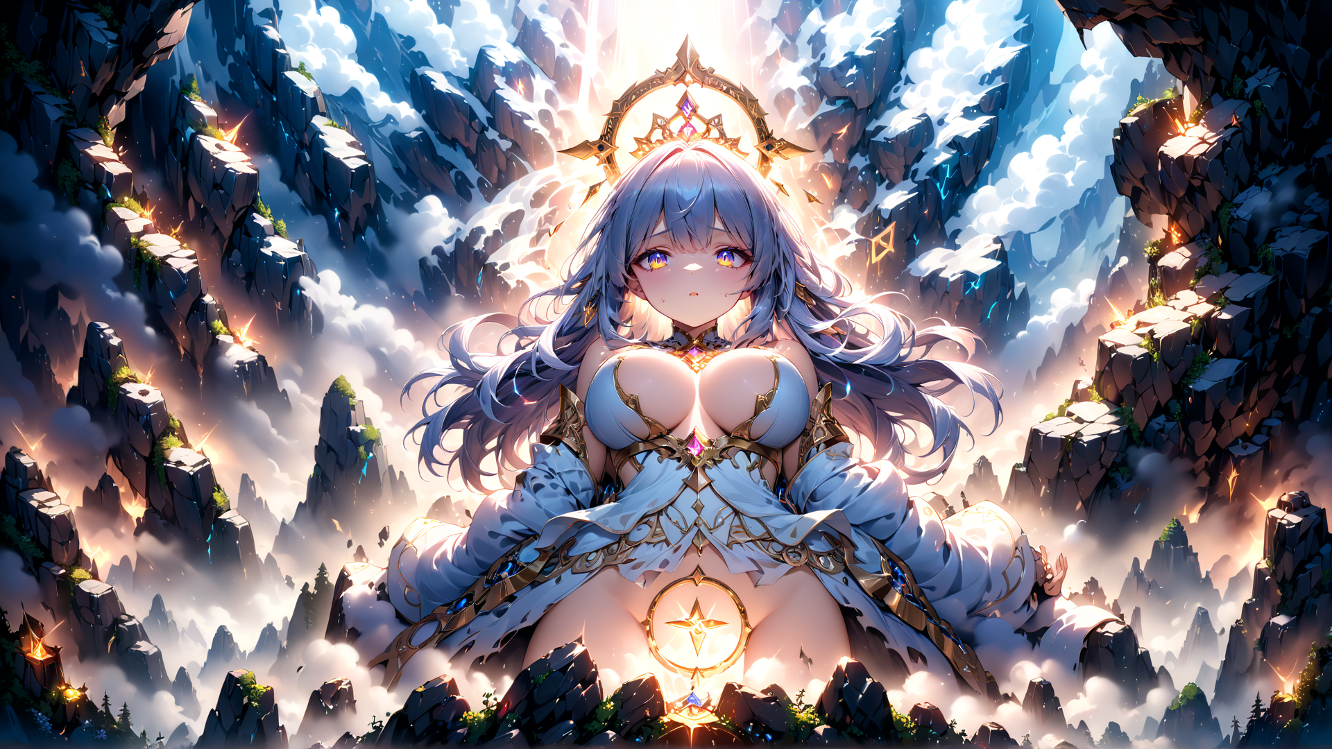 AI generated wallpaper featuring goddess, angel, princess