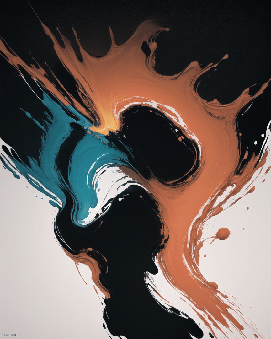AI generated wallpaper featuring ink, flow, splash