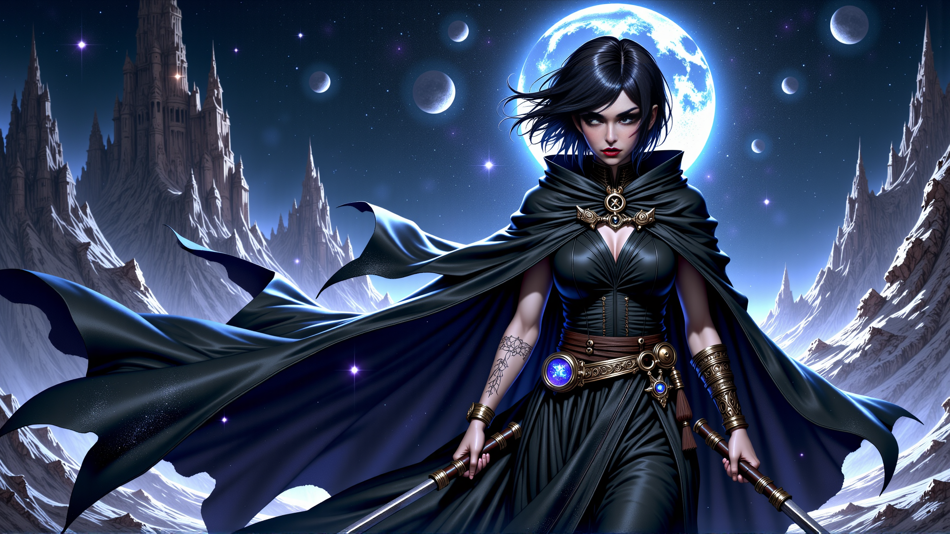AI generated wallpaper featuring warrior, noble, mage
