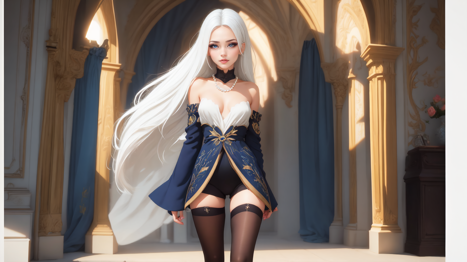 AI generated wallpaper featuring woman, princess, gown