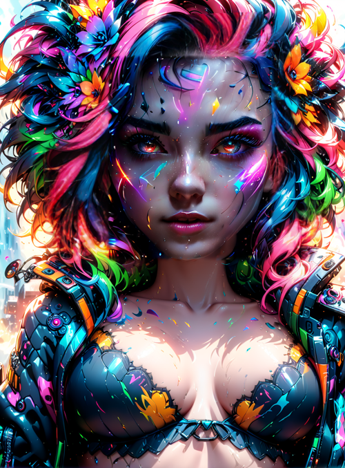 woman, cyberpunk, robot