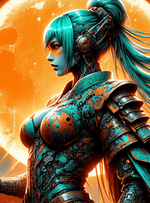 cyborg, woman, armor
