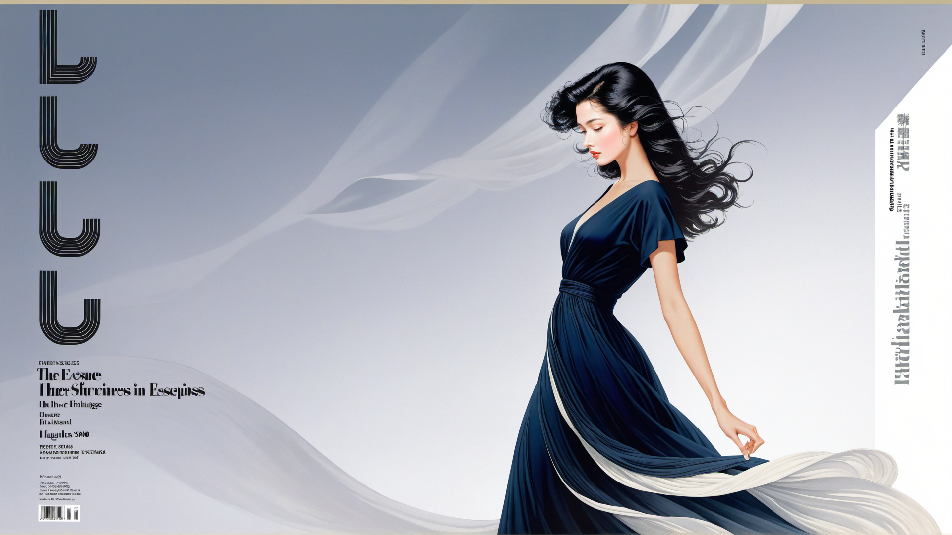 AI generated wallpaper featuring woman, dress, fabric