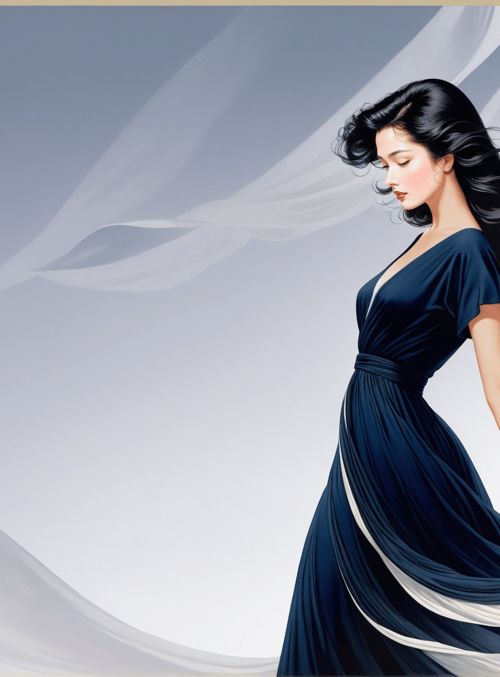 woman, dress, fabric