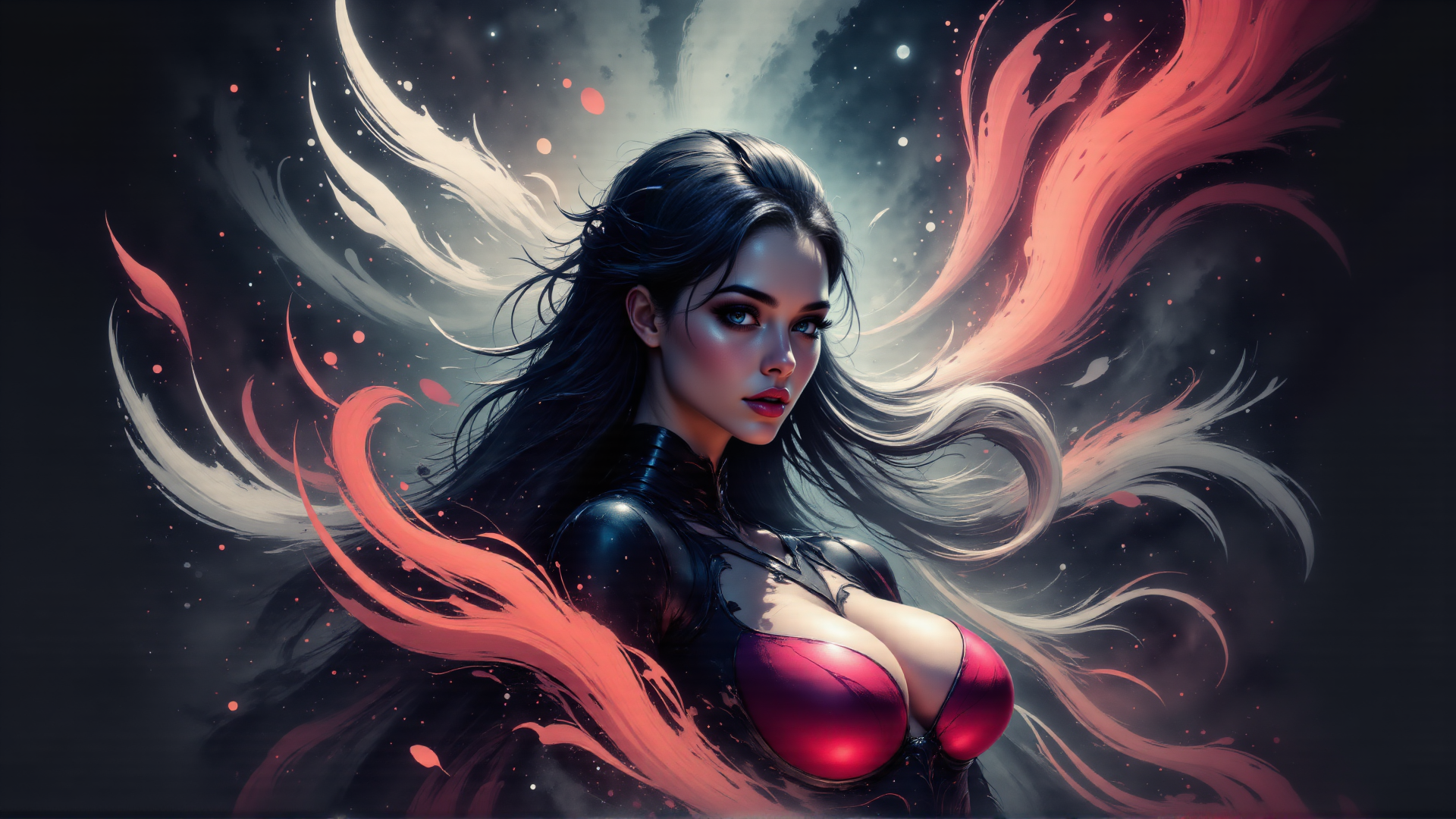 AI generated wallpaper featuring woman, angel, surreal