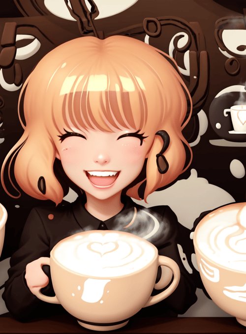 girl, coffee, cup, latte, milk, chocolate, sugar, cafe, steamer, bowl