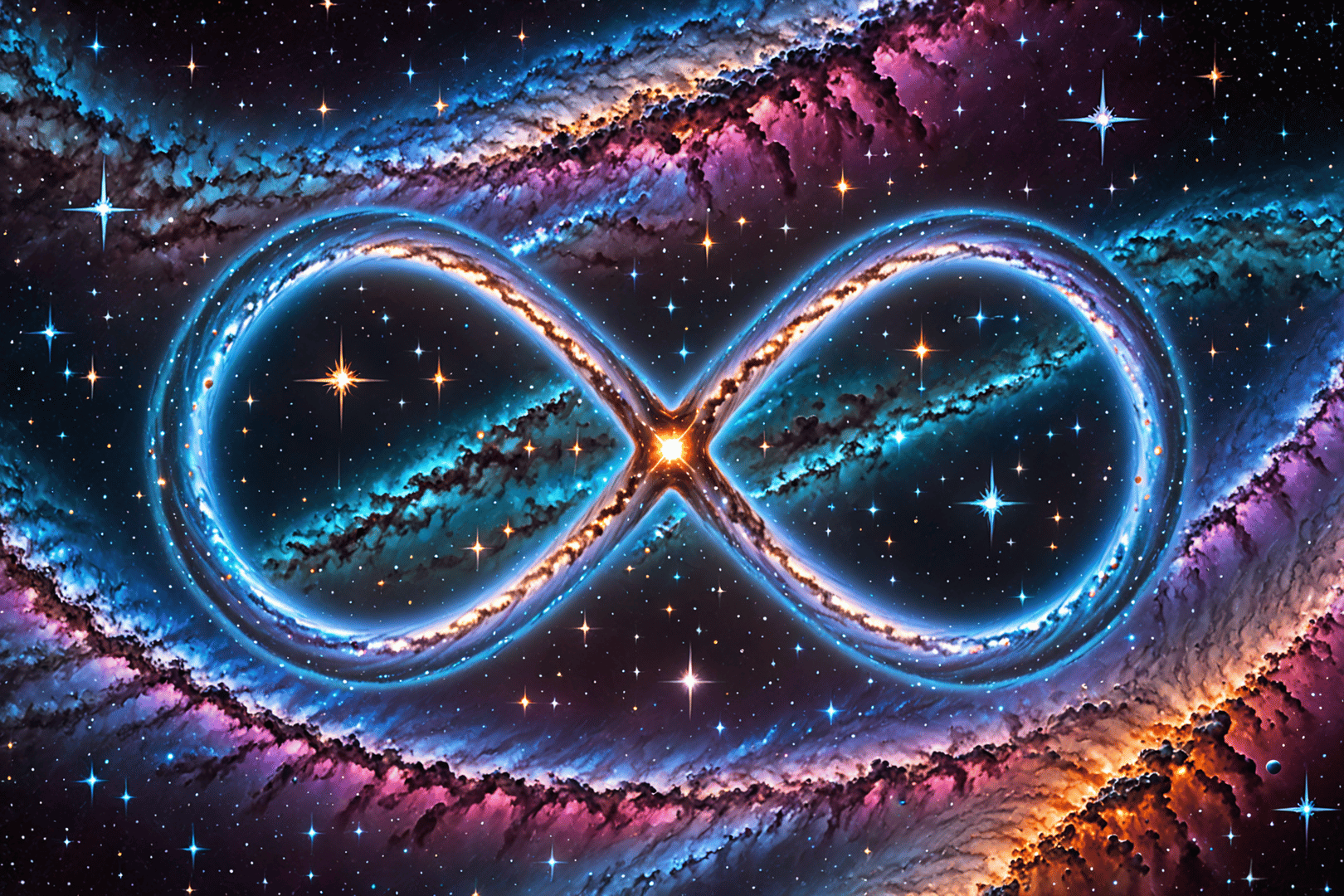 AI generated wallpaper featuring infinity, galaxy, stars