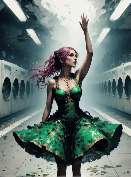 woman, laundry, washing machines