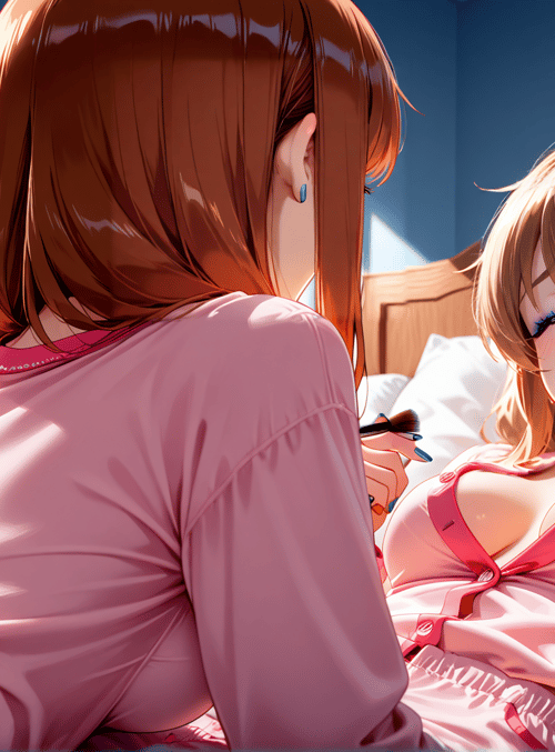 girls, bedroom, makeup