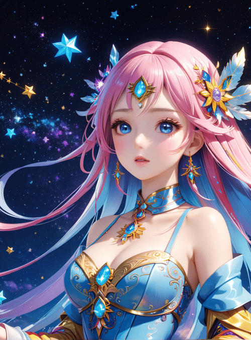 girl, princess, star, cosmic, fairy, angel