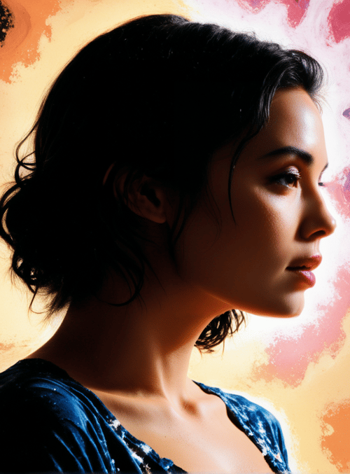 woman, silhouette, portrait