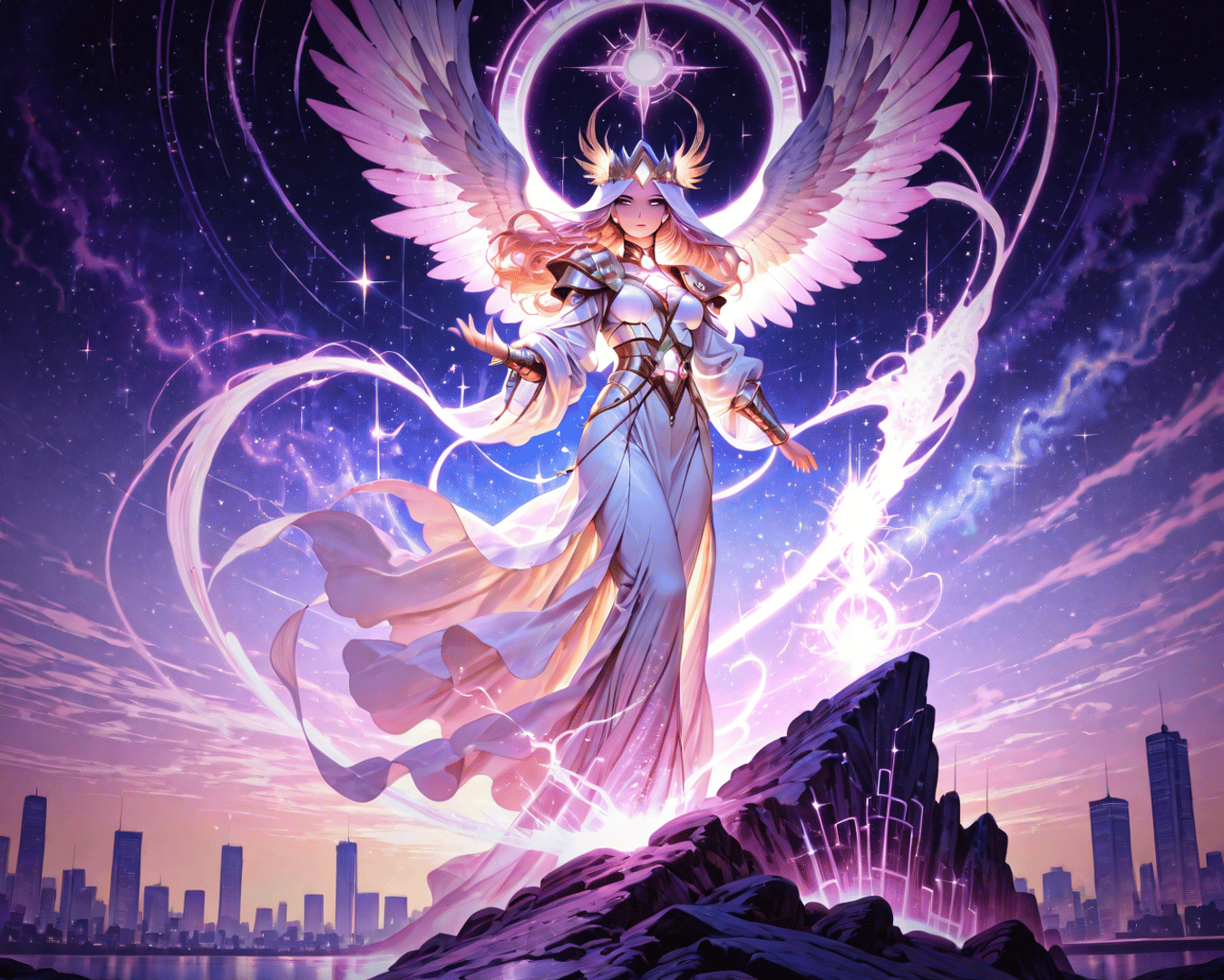 AI generated wallpaper featuring angel, queen, goddess