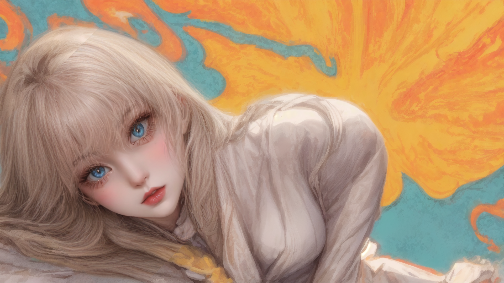 AI generated wallpaper featuring woman, goddess, angel