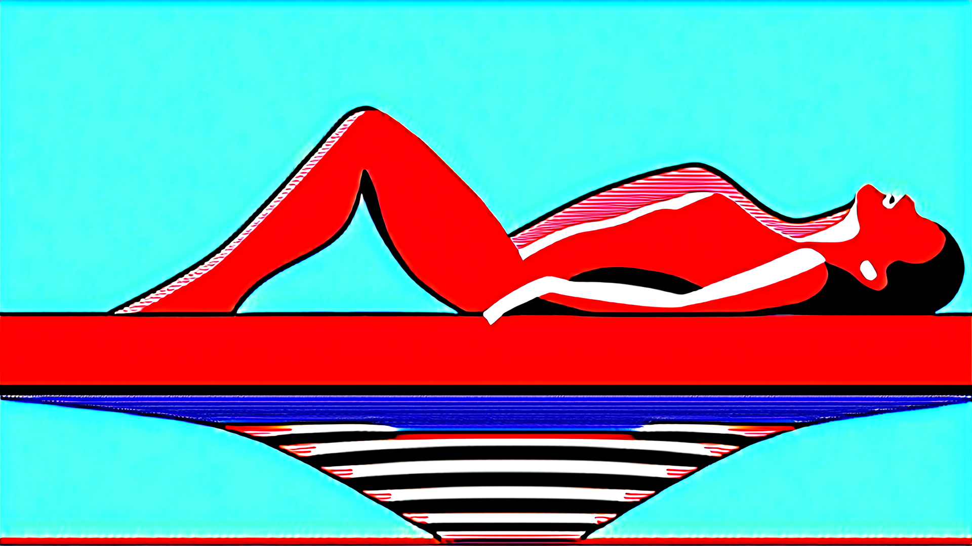 AI generated wallpaper featuring woman, swimmer, silhouette
