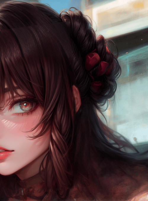 girl, hair, window