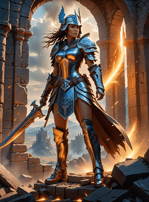 warrior, armor, sword