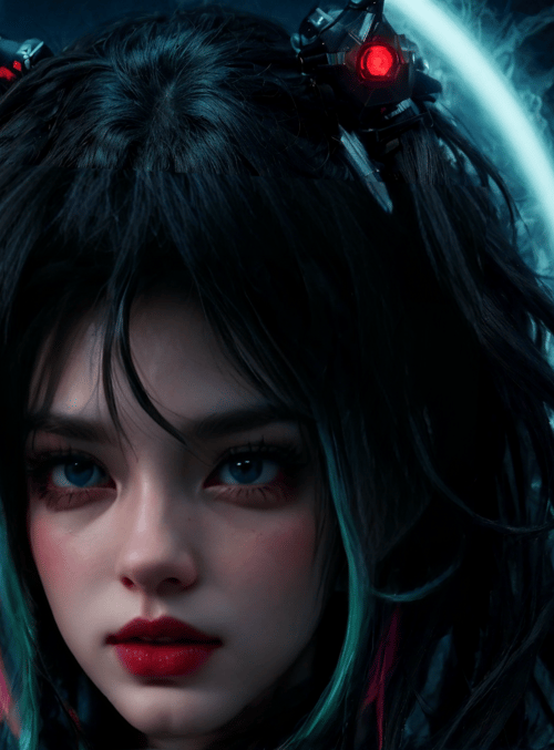cyberpunk, girl, neon