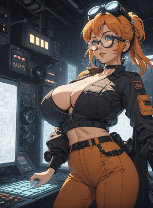 woman, control room, goggles