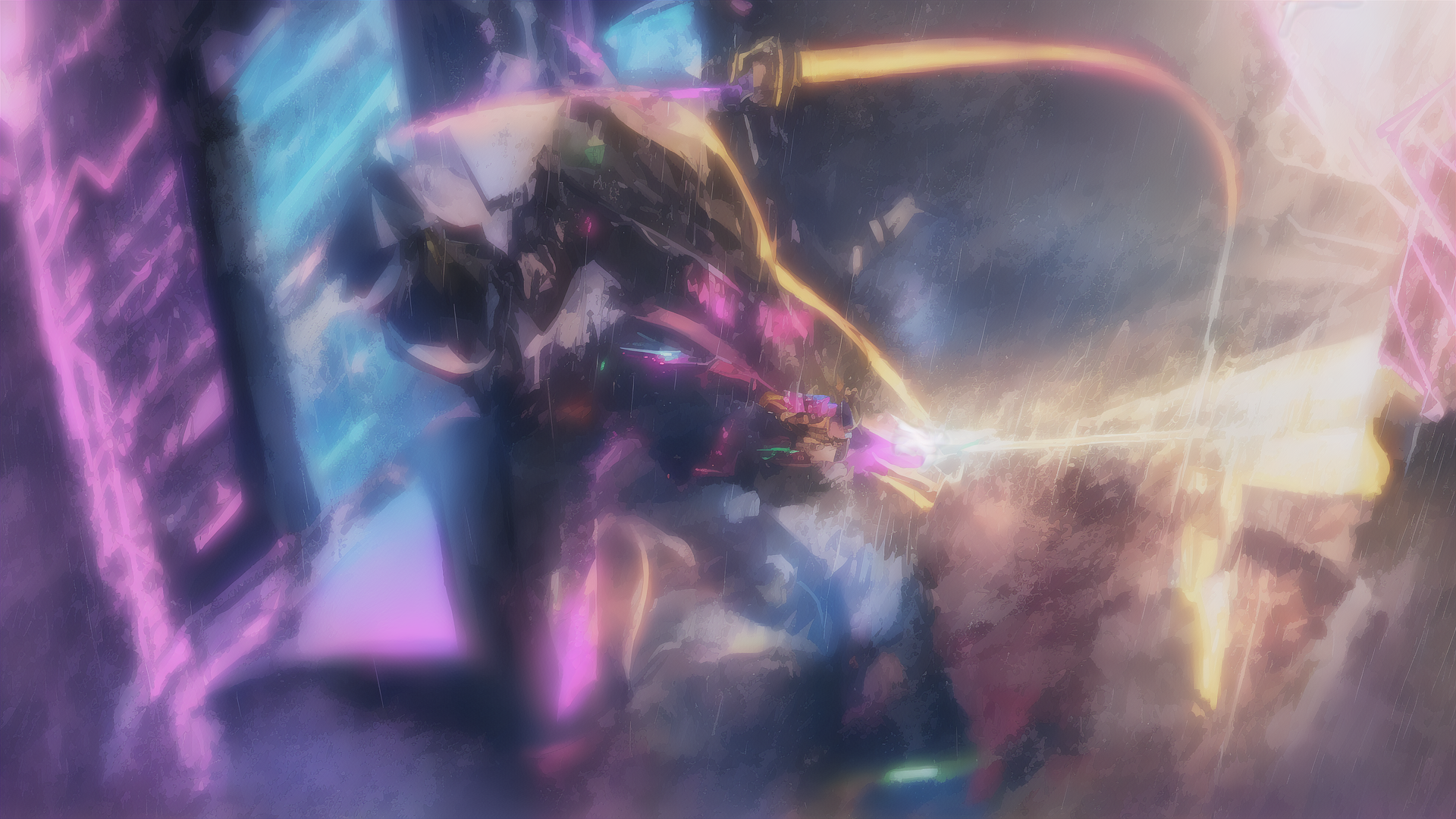 AI generated wallpaper featuring robot, mecha, giant