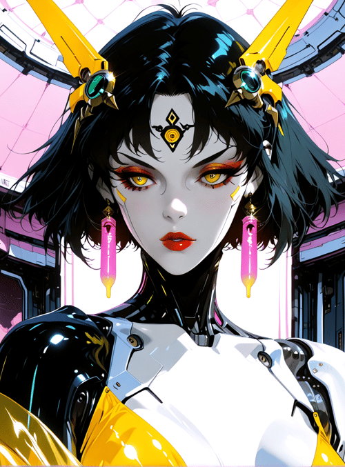 cyborg, woman, robot, anime, character, futurism, cyberpunk, avatar, figure, digital