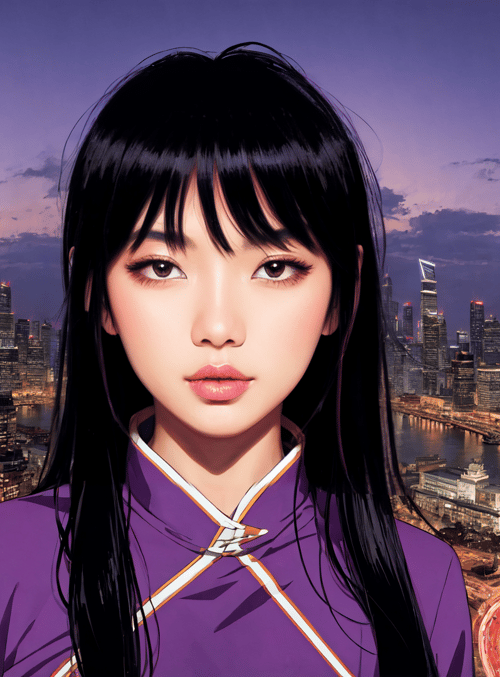 woman, cityscape, skyscrapers