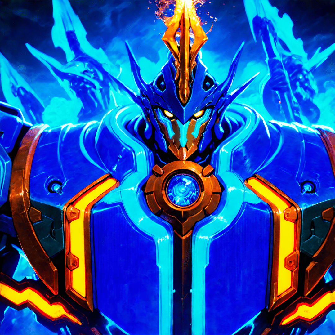 AI generated wallpaper featuring robot, armor, helmet