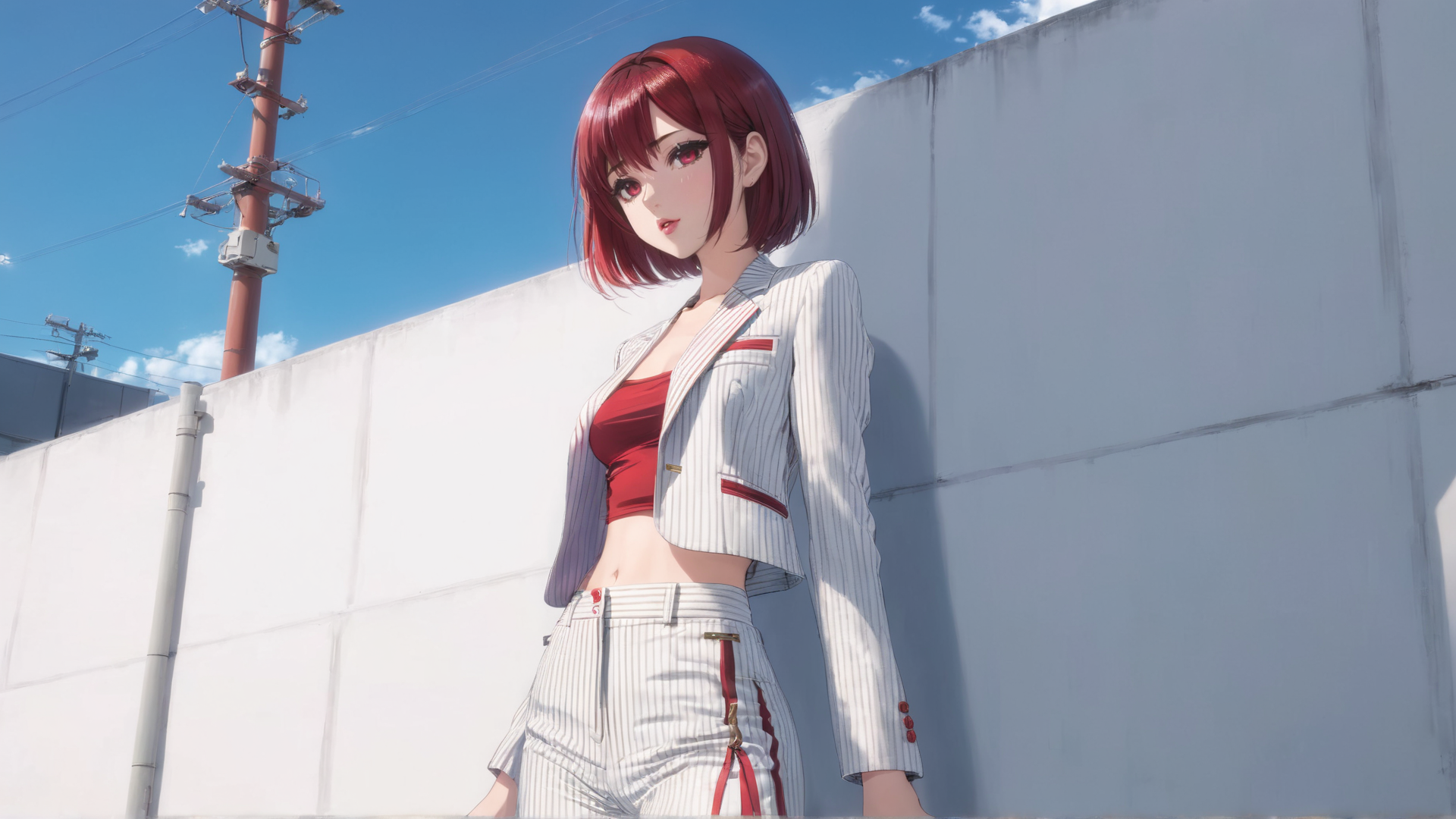 AI generated wallpaper featuring woman, anime, wallpaper