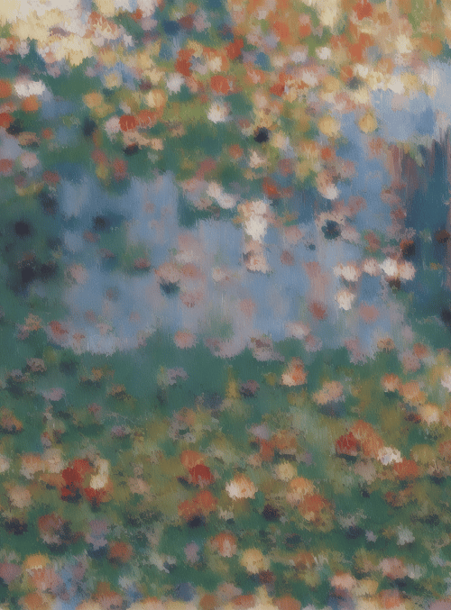 flowers, field, trees