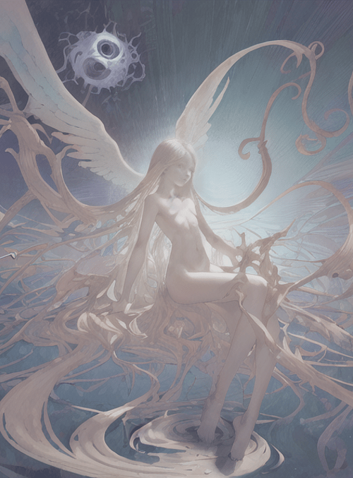 angel, figure, wings