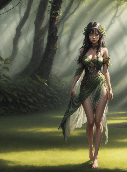 woman, forest, goddess