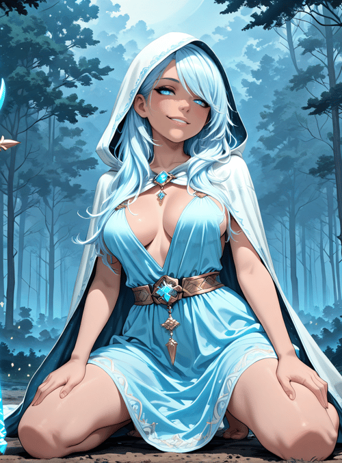 woman, forest, staff, fairy, nature, magic