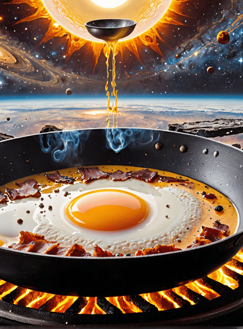 egg, bacon, universe