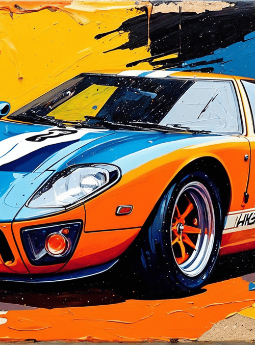 car, Ford, race car, painting