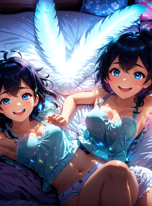 girls, feathers, angel