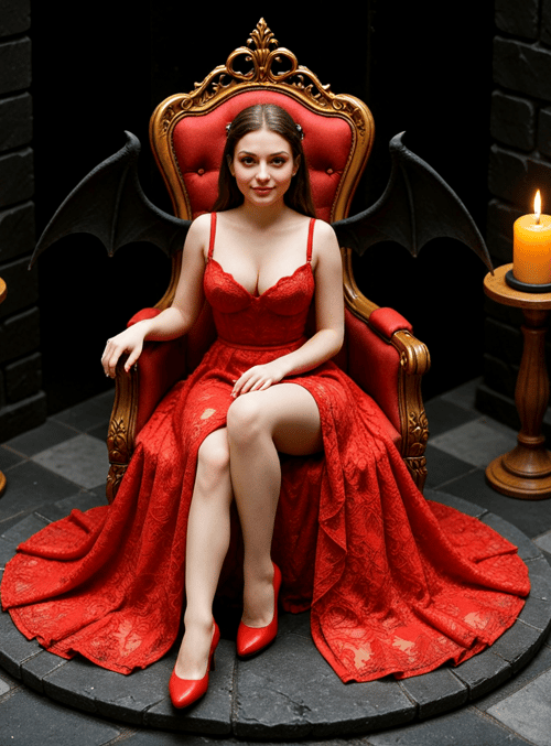 woman, queen, candle, chair, dress, dragon, castle