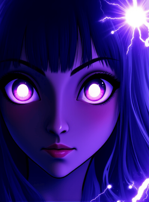 anime girl, lightning