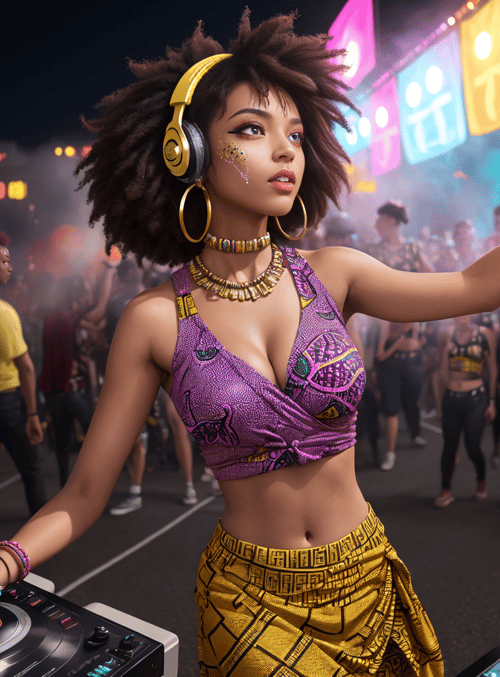 dj, woman, crowd