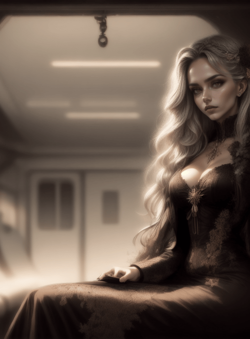 woman, train, passengers