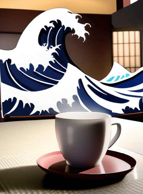 wave, cup, tray