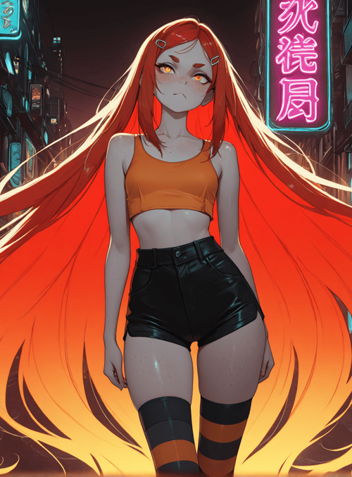 girl, neon, street, city, neon sign