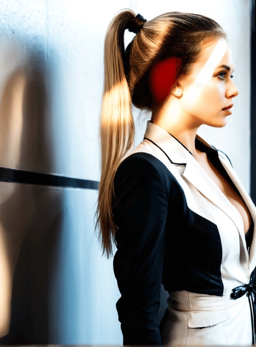 woman, business, ponytail