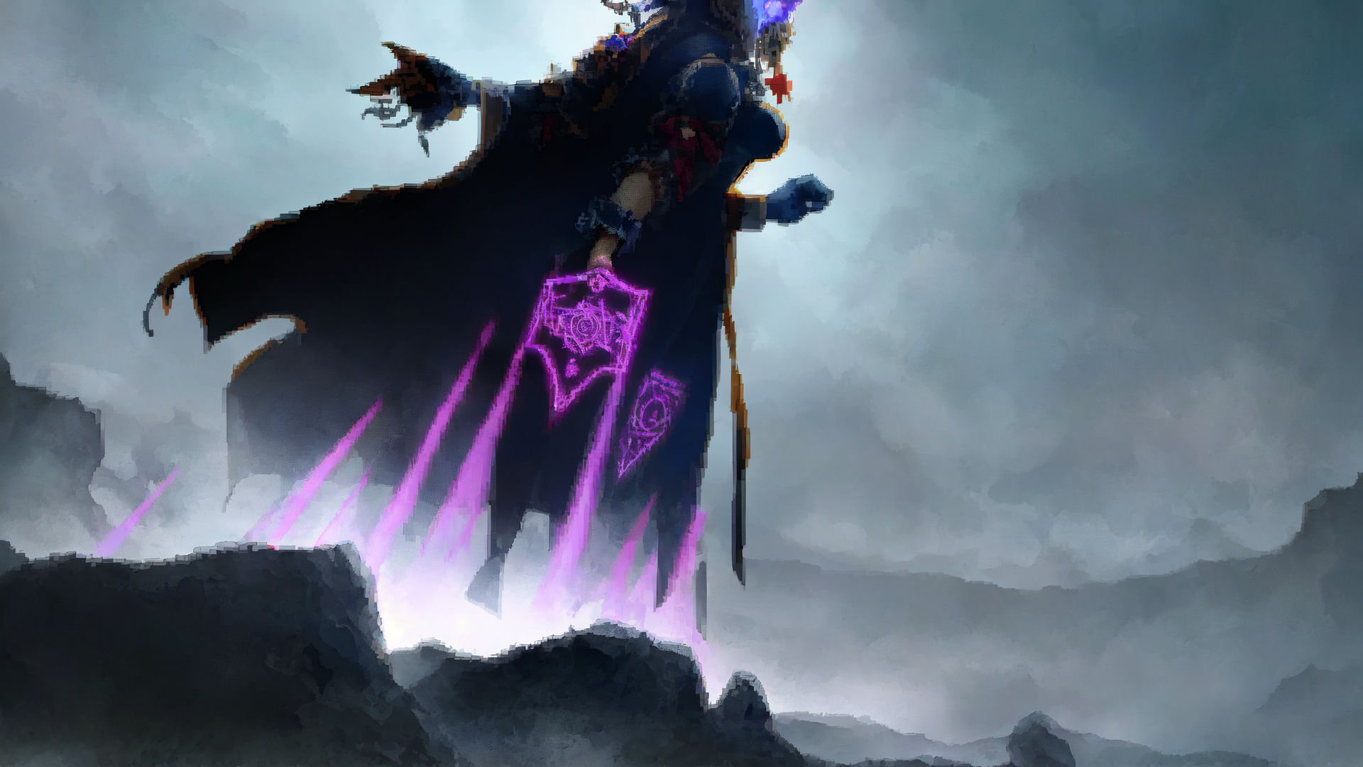 AI generated wallpaper featuring mage, character, wielder