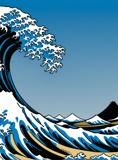wave, mountain, building