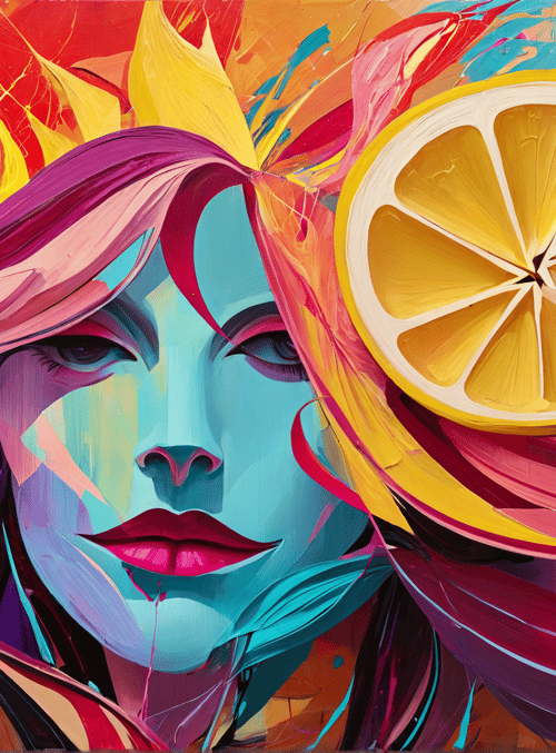 face, lemon, flower, hair